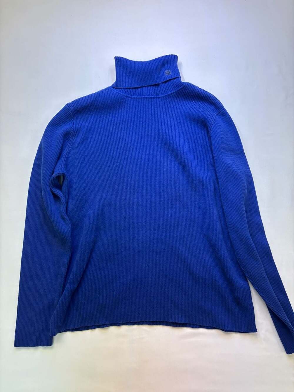 Lauren Ralph Lauren Vintage Cobalt Blue Turtleneck Sweater with Logo Tag Size XL